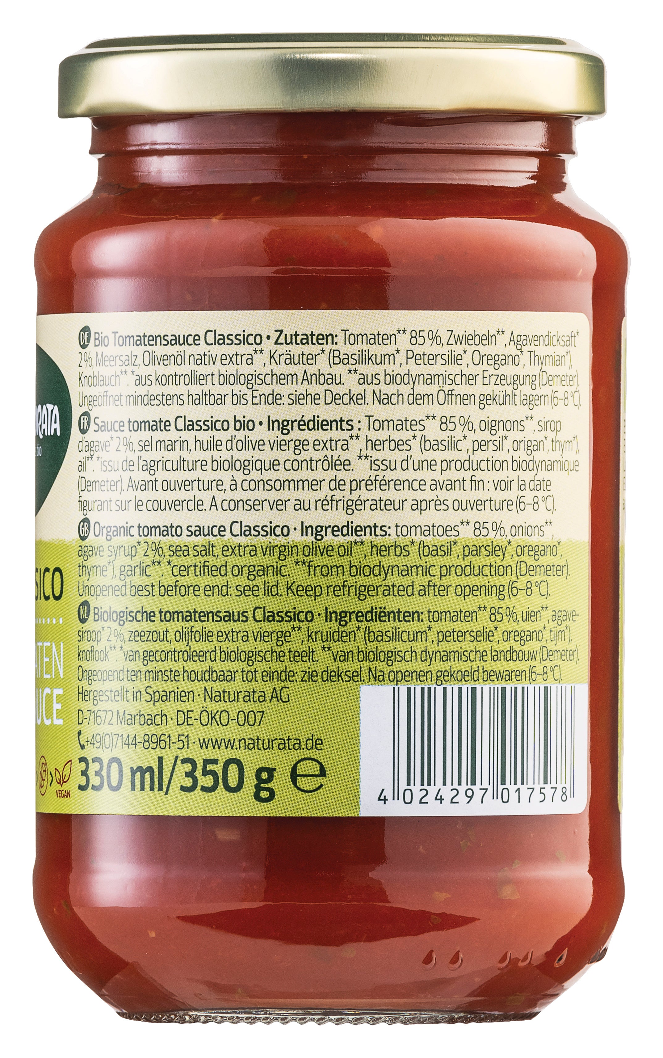Tomatensauce Classico demeter 330 ml