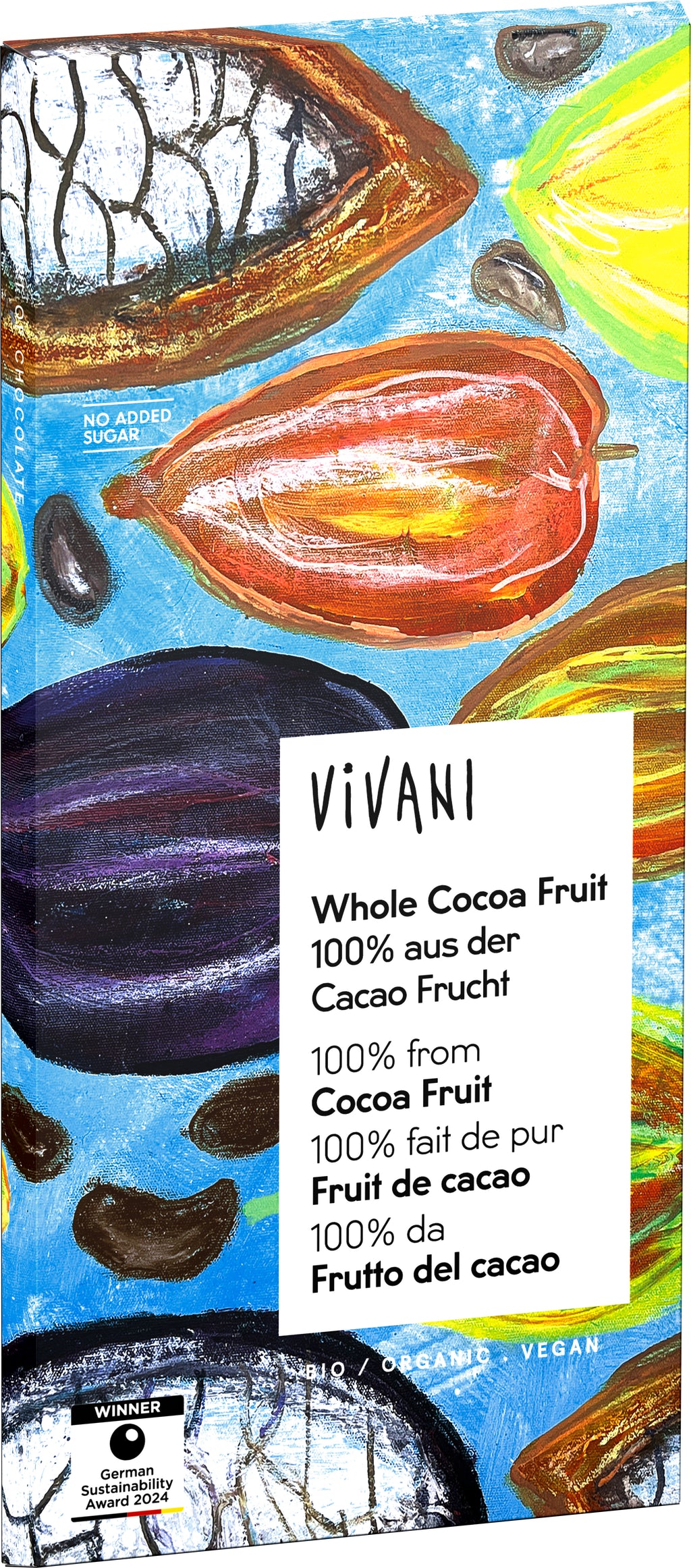 Whole Cocoa Fruit Schokolade 100% aus der Cacaofru 80 g