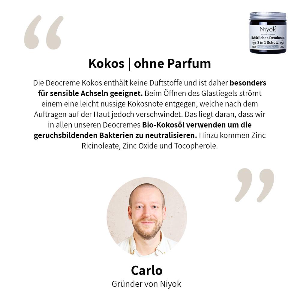 Deocreme Kokos ohne Parfüm 40 ml