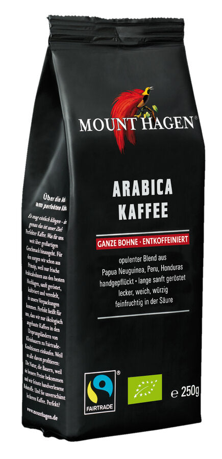 Röstkaffee ganze Bohne entkoffeiniert 250 g