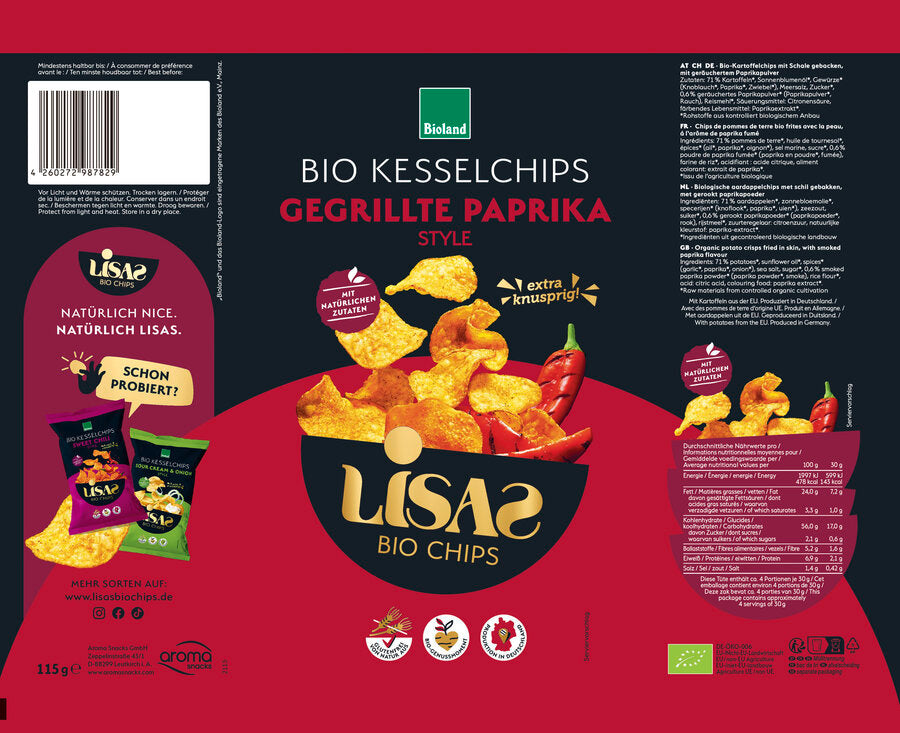 Kesselchips gegrillte Paprika 115 g