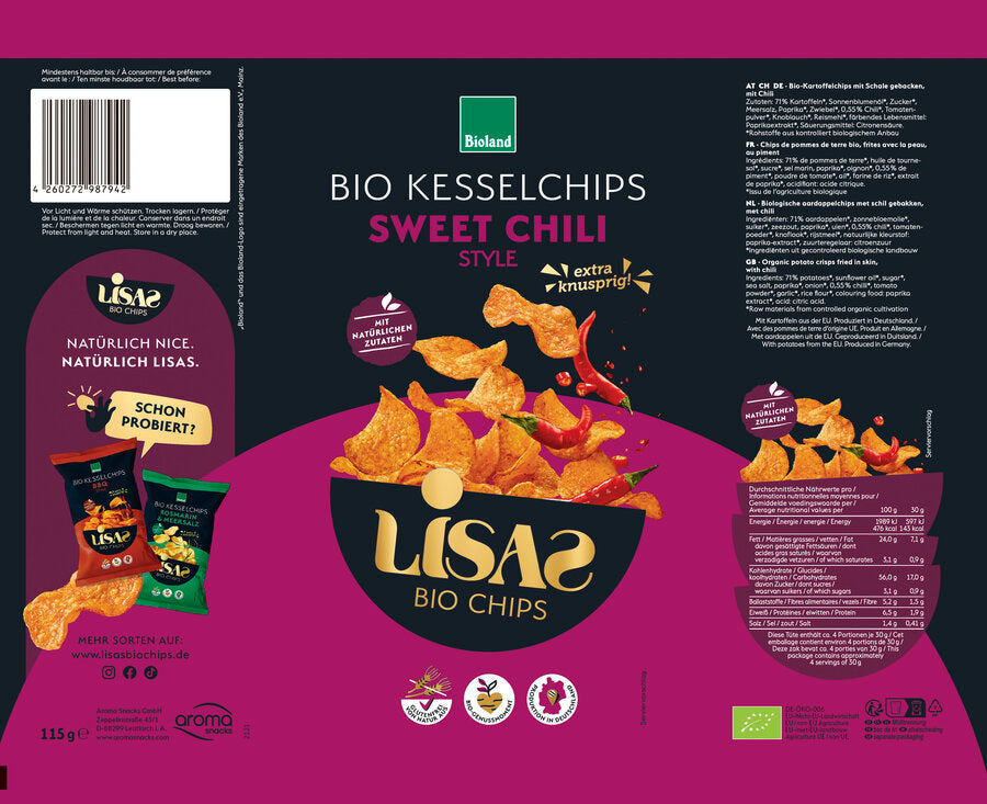 Kesselchips Typ Sweet Chili 115 g