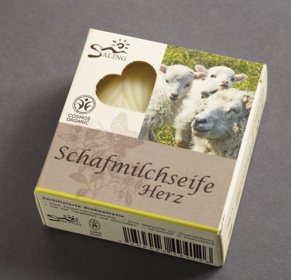 Schafmilchseife Herz weiß Faltschachtel 65 g
