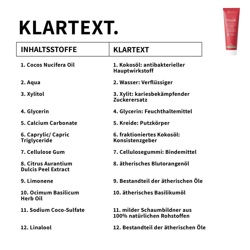 Zahncreme aus Bio-Kokosöl Blutorange & Basilikum 75 ml