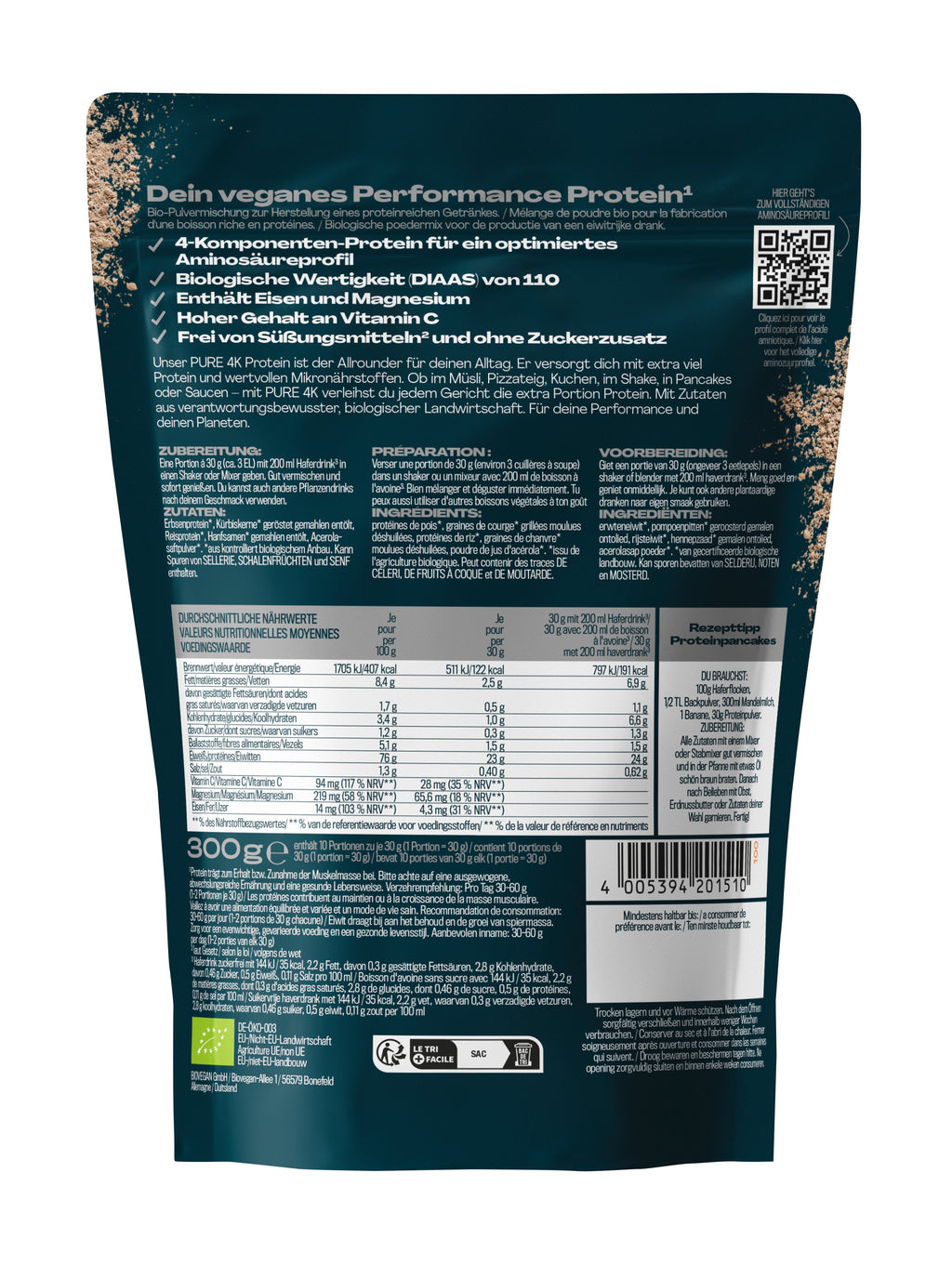 High Protein Shake Pure 4K 300 g