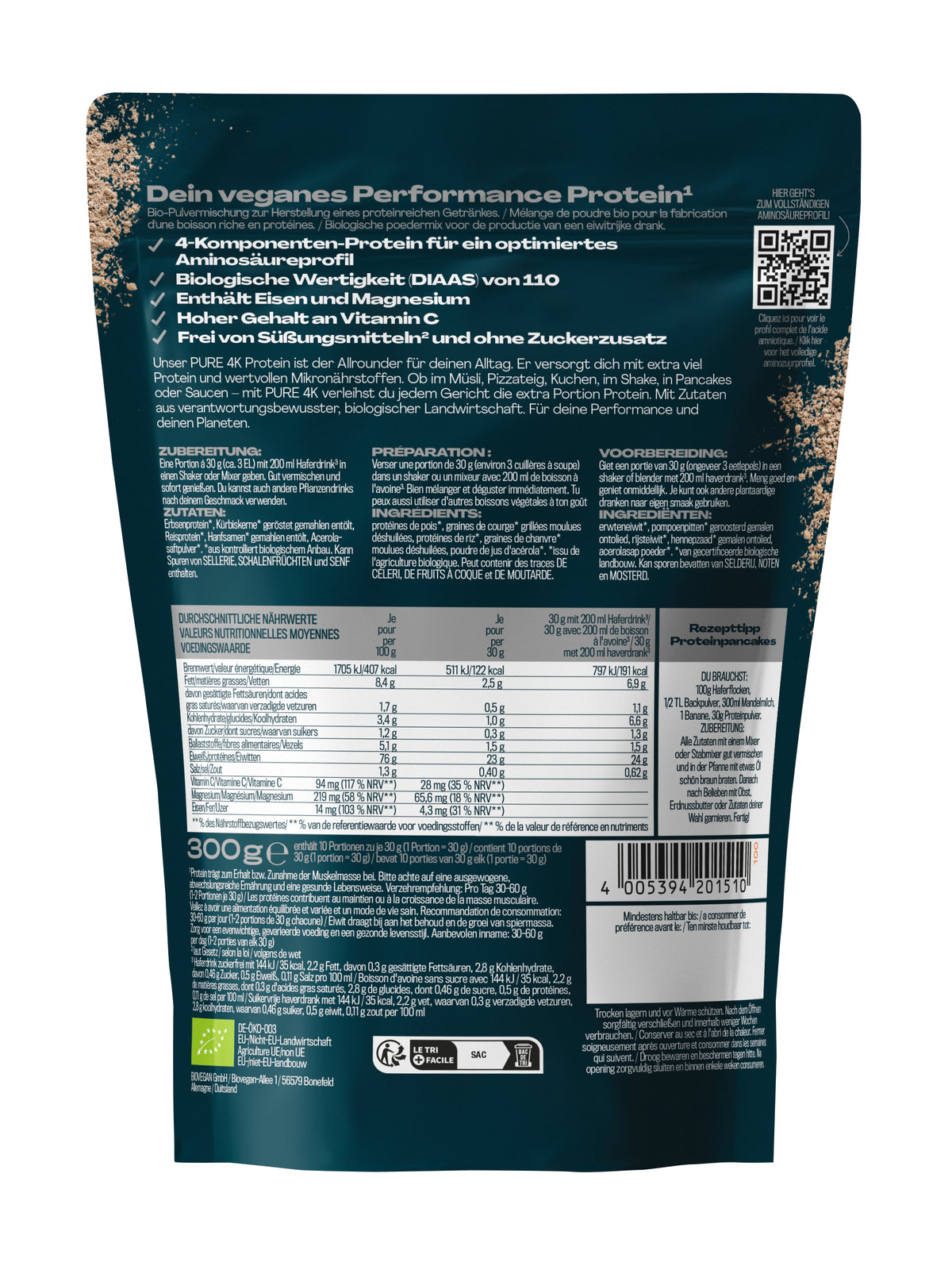 High Protein Shake Pure 4K 300 g