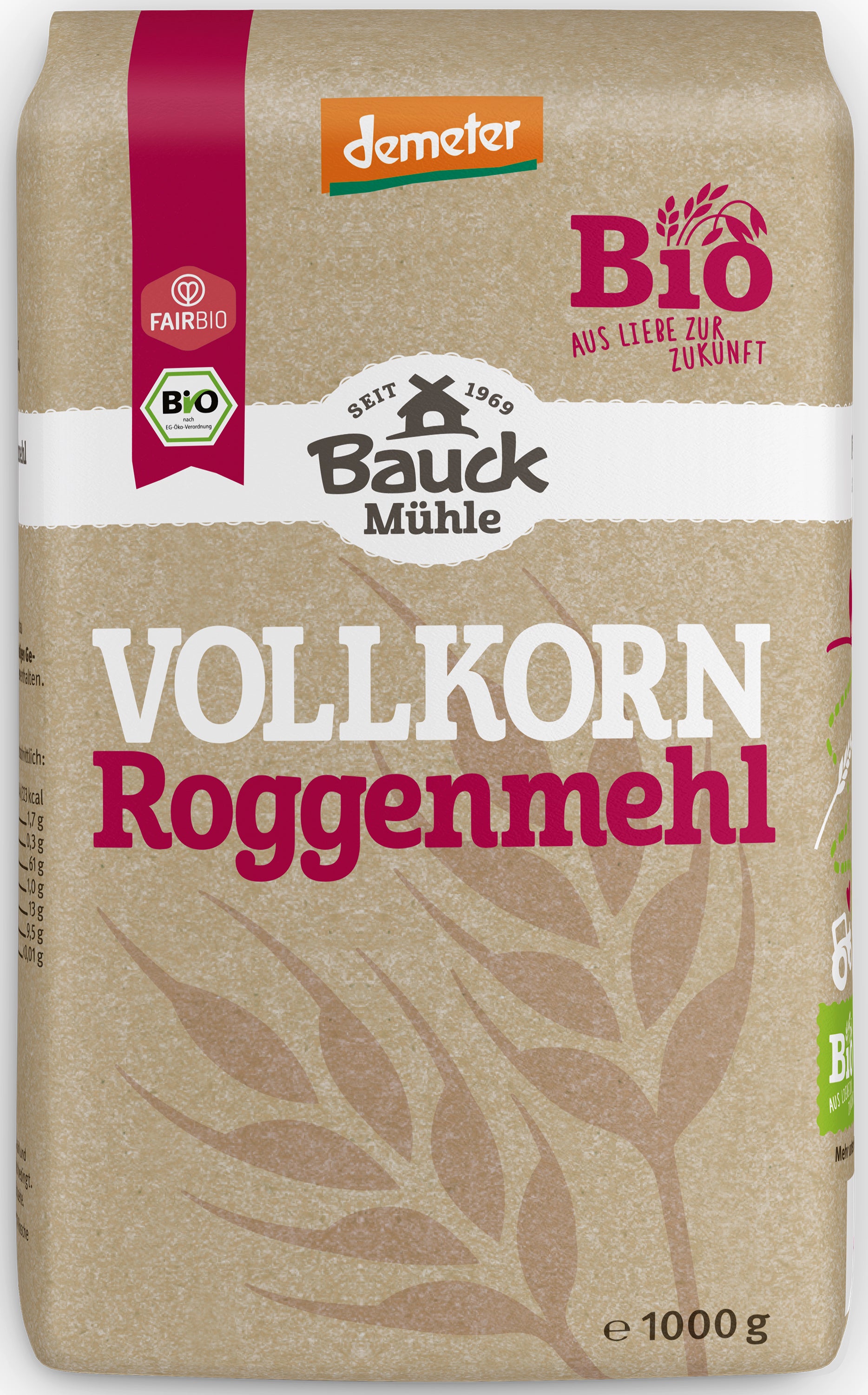 Roggenmehl Vollkorn  demeter 1 kg