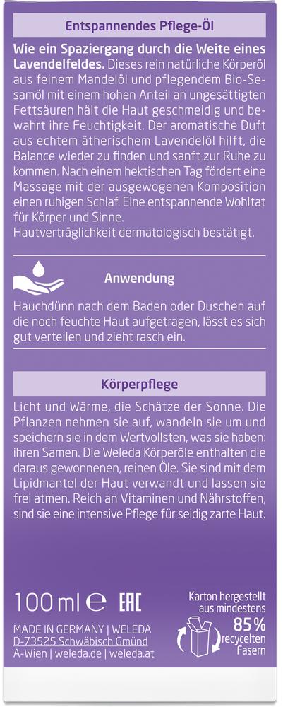 Lavendel Entspannendes Pflegeöl 100 ml