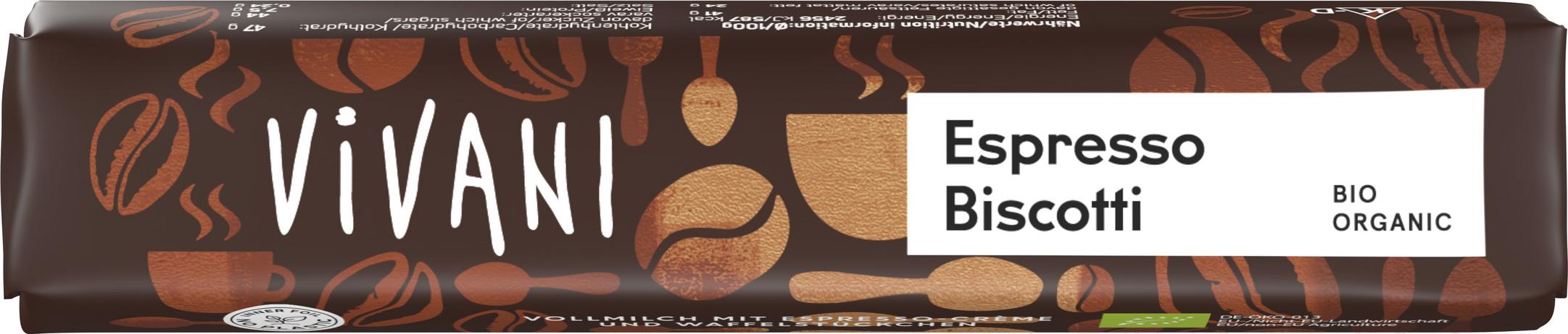 Espresso Biscotti Schokoriegel 40 g