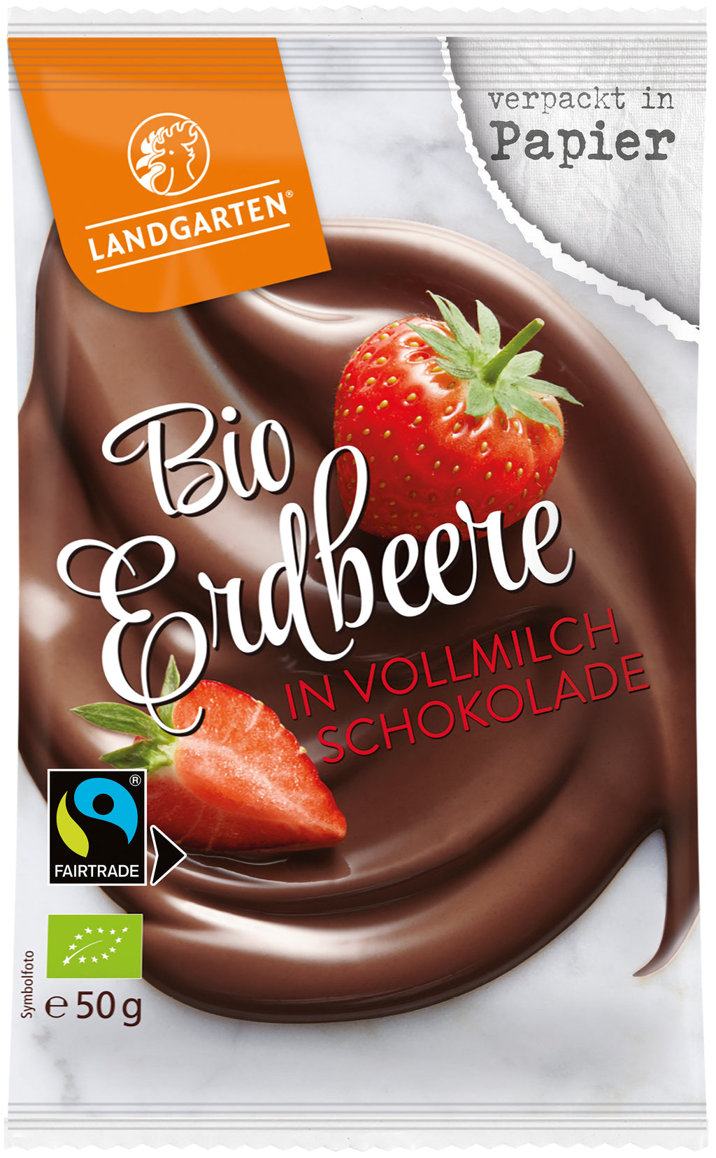 Erdbeere in Vollmilch-Schokolade 50 g