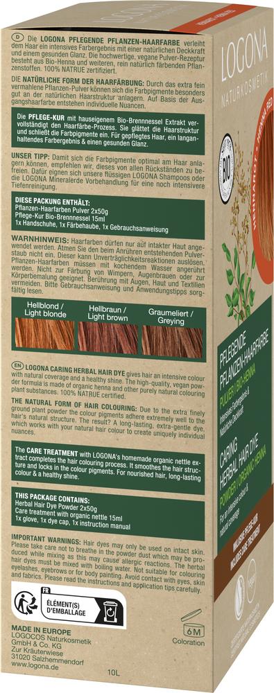 Pflegende Pflanzen-Haarfarbe Pulver 04 Hennarot 100 g
