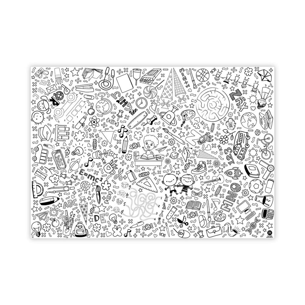 Ausmal-Tischdecke Motiv Schulanfang aus Papier 1 Stk