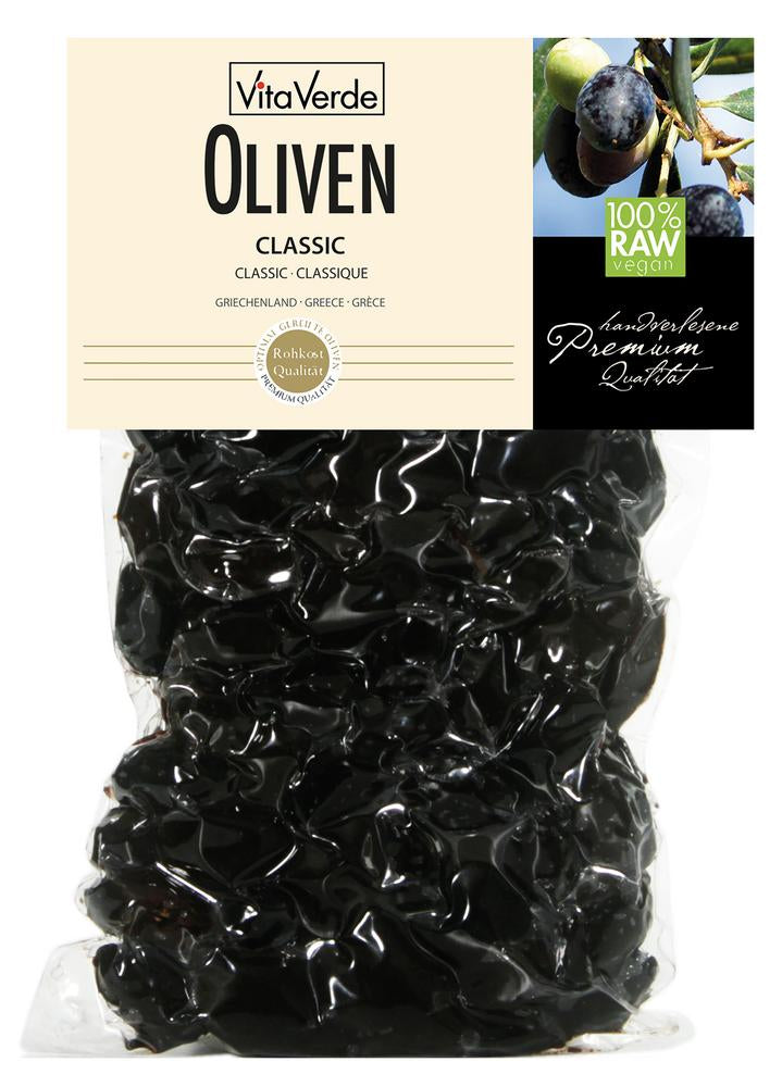 Oliven schwarz gesalzen vakuum. im Beutel 200 g