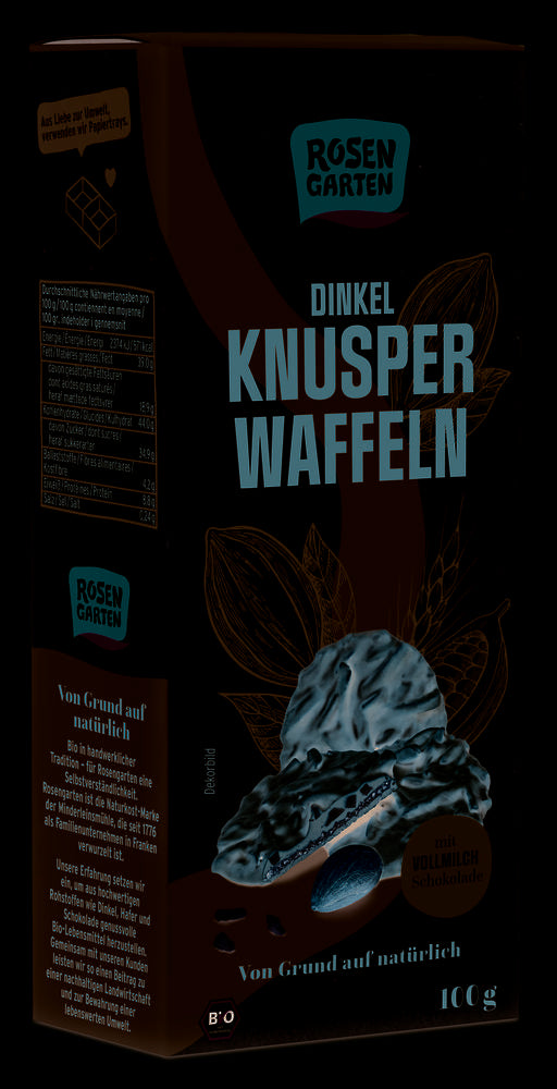 Dinkel-Knusperwaffeln mit Vollmilch-Schokolade 100 g