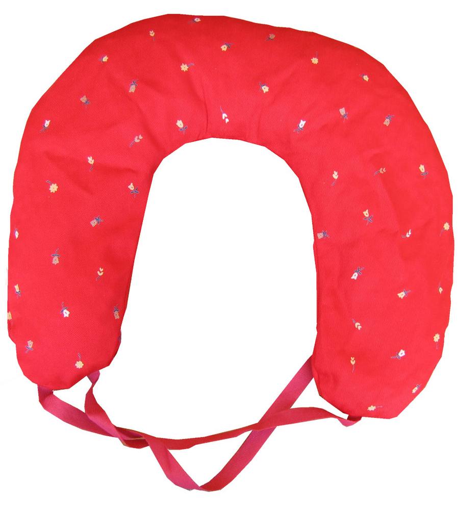 Kirschkernhörnchen rot mit Blümchen 37x33 cm 37x33