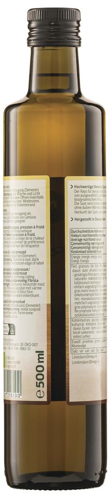 Rapsöl nativ   demeter 500 ml