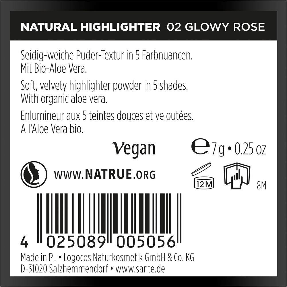 Natural Highlighter 02 Glowy Rose 7 g