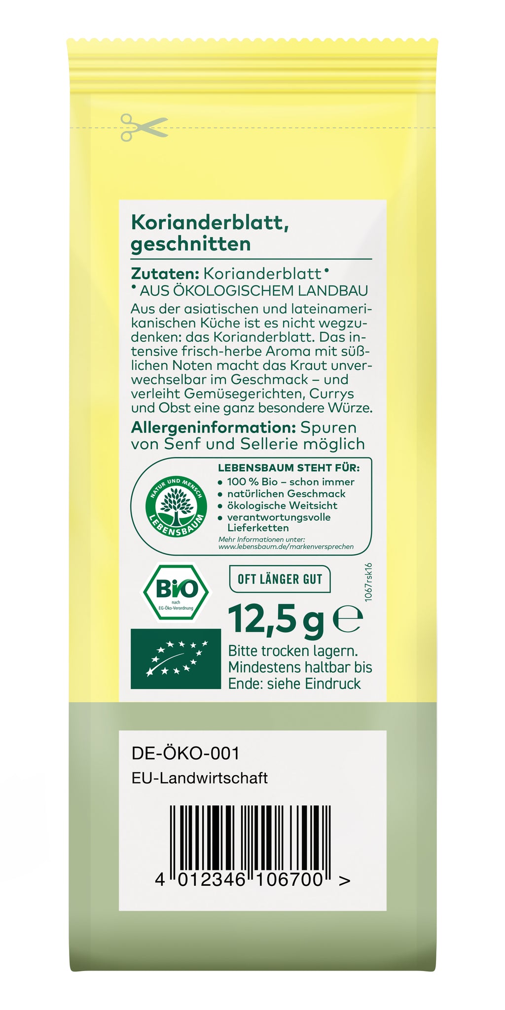 Korianderblatt geschnitten 12,5 g