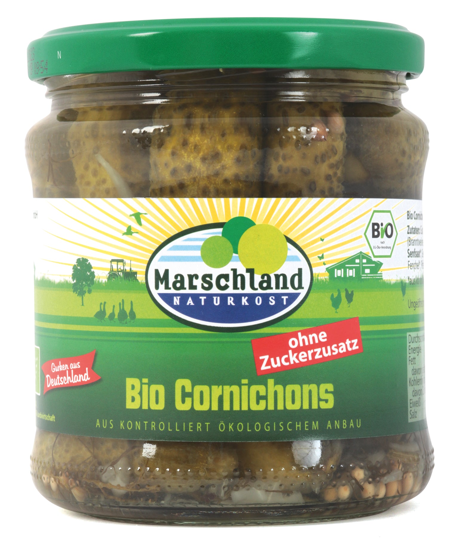 Cornichons ohne Zuckerzusatz 370 ml