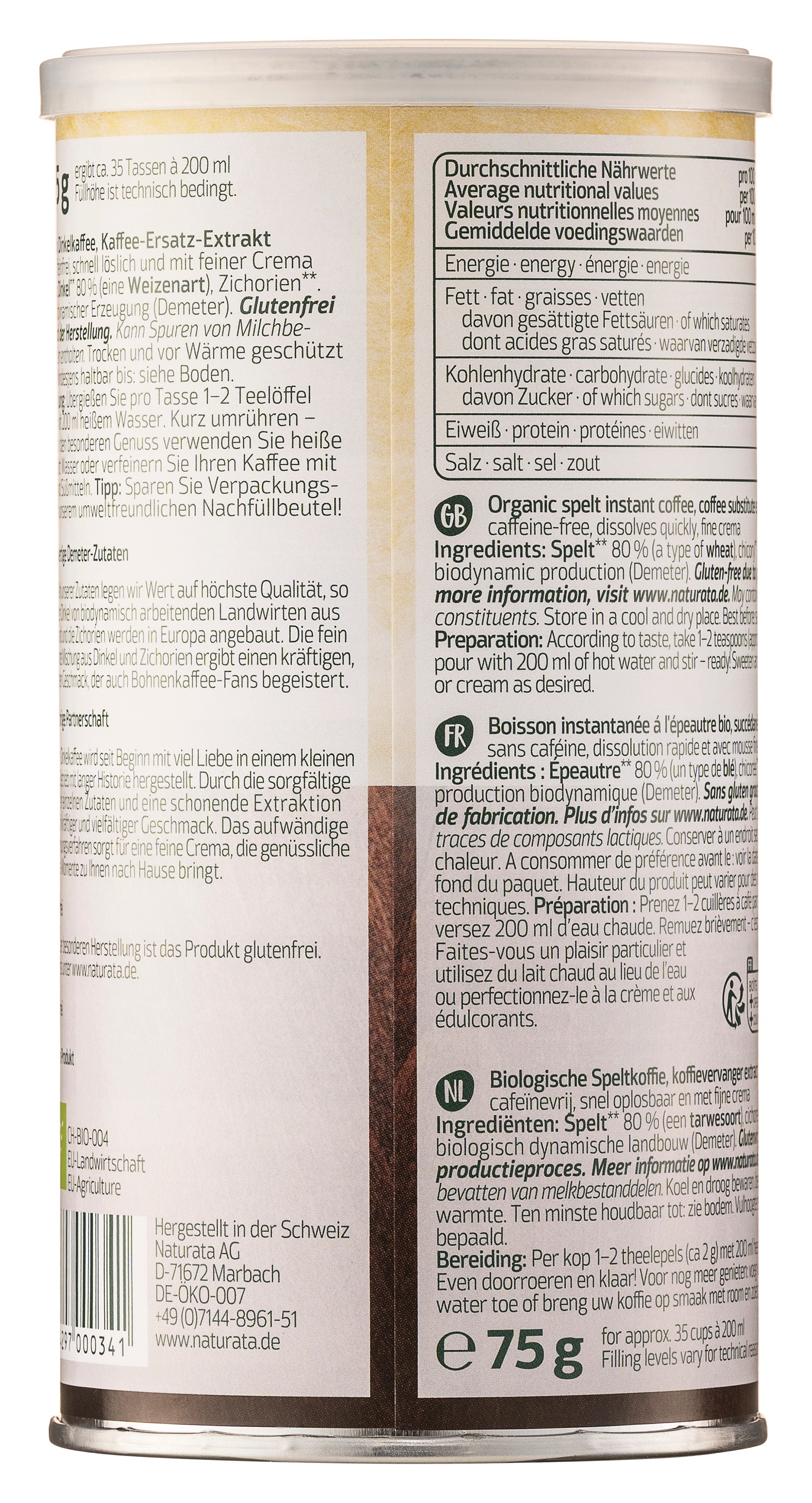 Dinkelkaffee Instant demeter 75 g