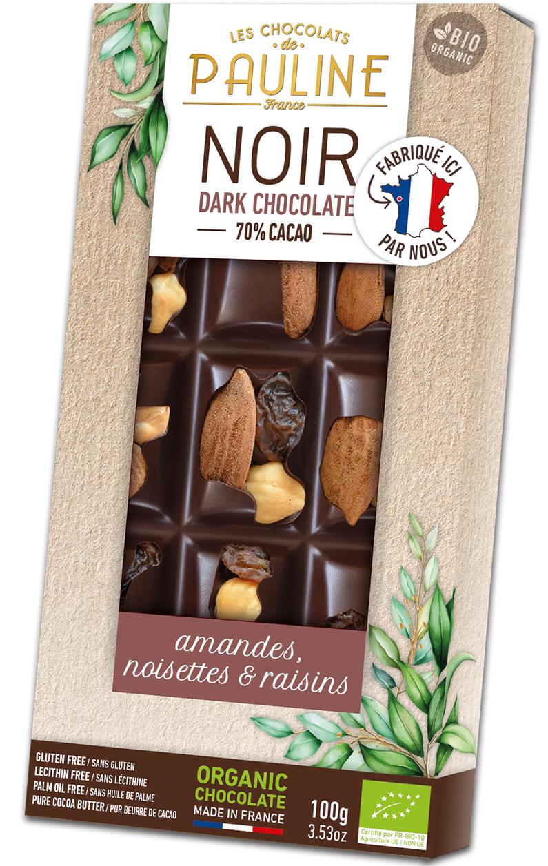 Dark Chocolate 58% - Almond  Hazelnut  Raisin 100 g