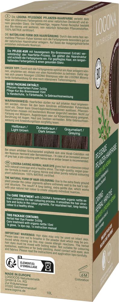 Pflegende Pflanzen-Haarfarbe Pulver 10 Kaffeebraun 100 g