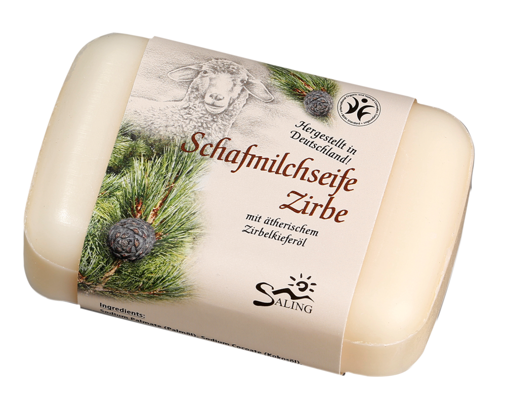 Schafmilchseife Zirbe mit Banderole 100 g
