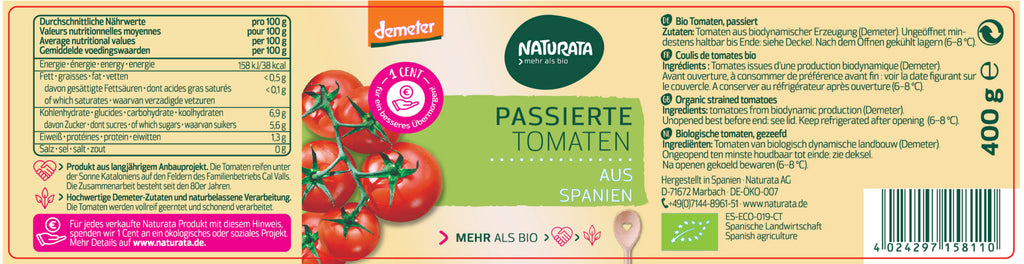 Tomatenpüree demeter Glas 400 g