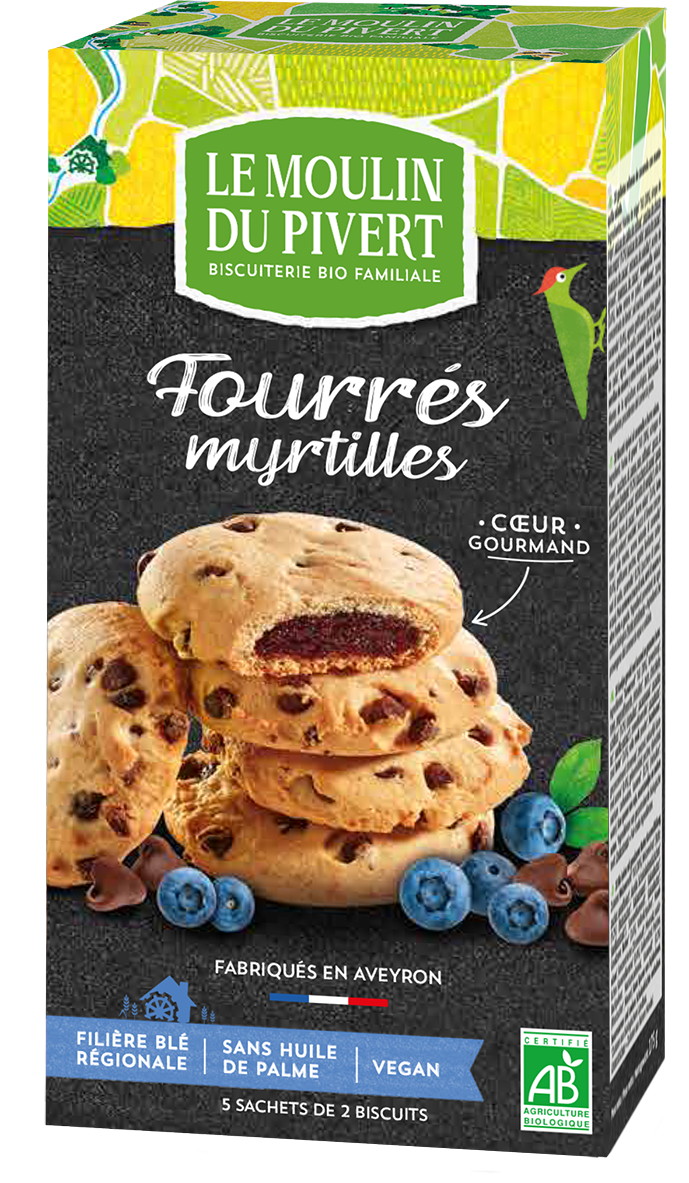 Cookies Fourrés mit Heidelbeerfüllung 175 g