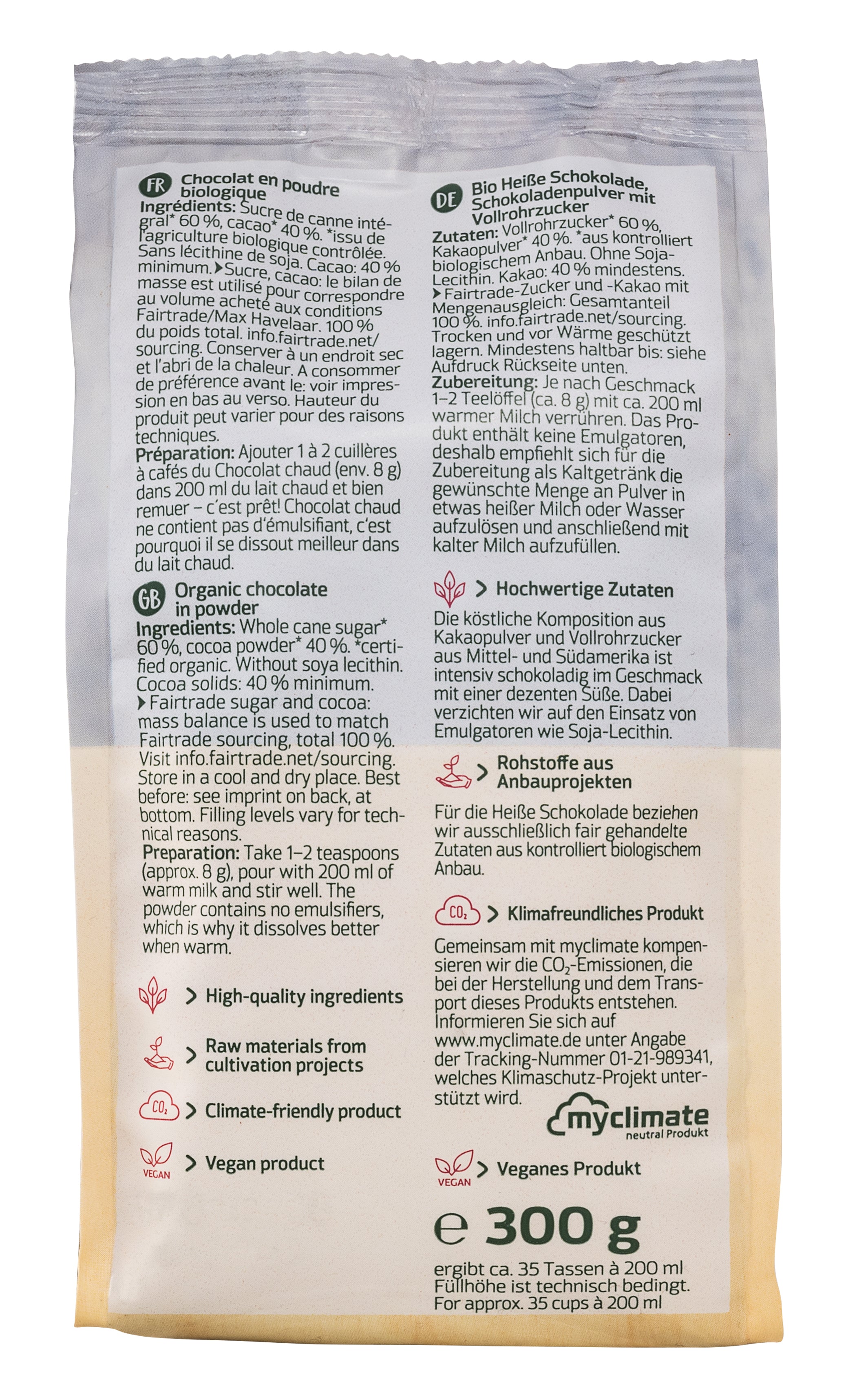 Heiße Schokolade Trinkschokolade NFB 300 g