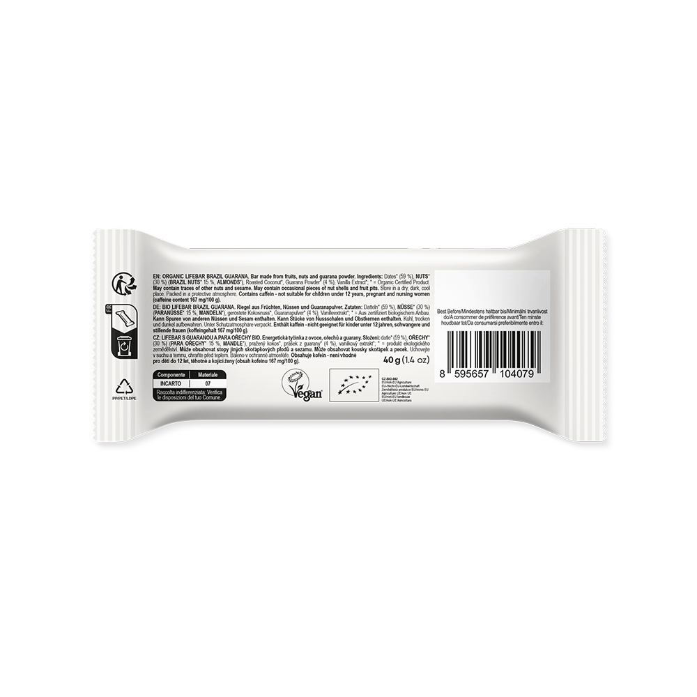 Lifebar Brazil Guarana Superfood-Riegel 40 g