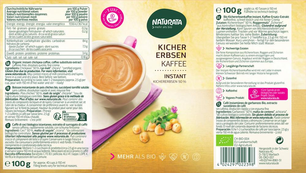 Kichererbsenkaffee instant  Dose 100 g