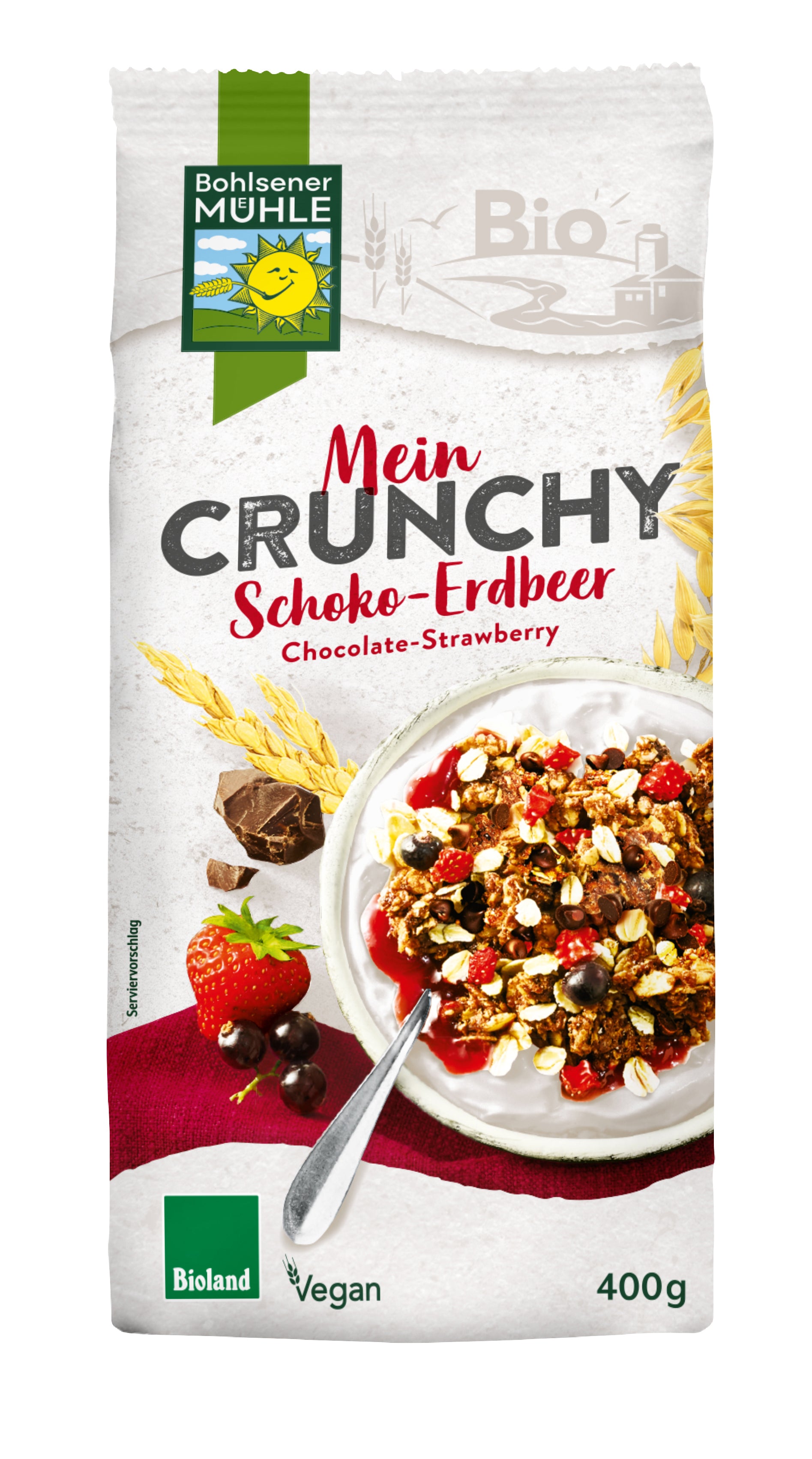 Mein Crunchy Schoko Erdbeer Cassis Müsli 400 g