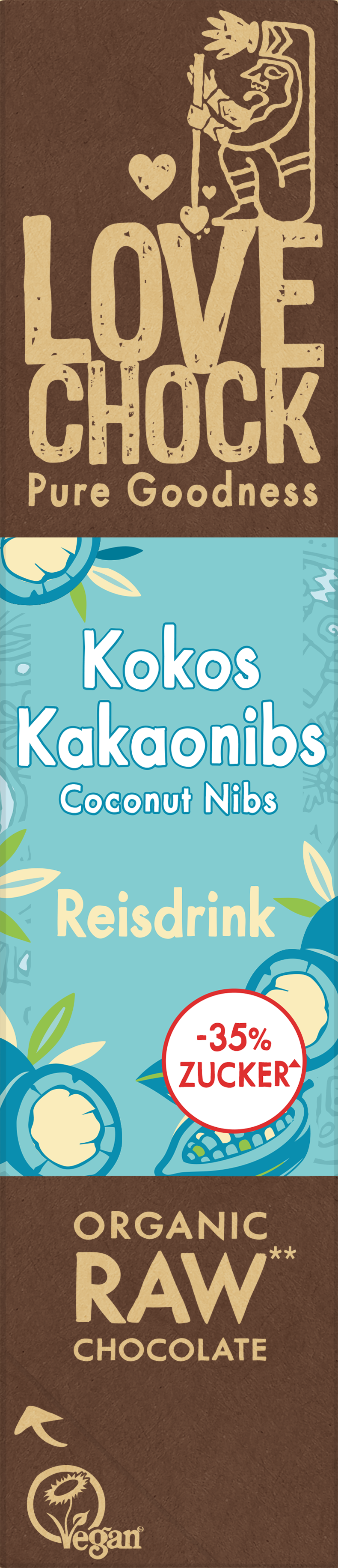 Lovechock MILD Kokos-Kakaonibs 40 g