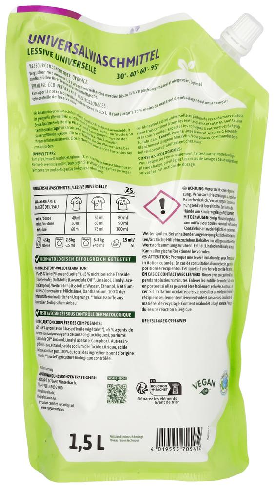 Waschmittel flüssig Öko-Standbodenbeutel 1,5 l