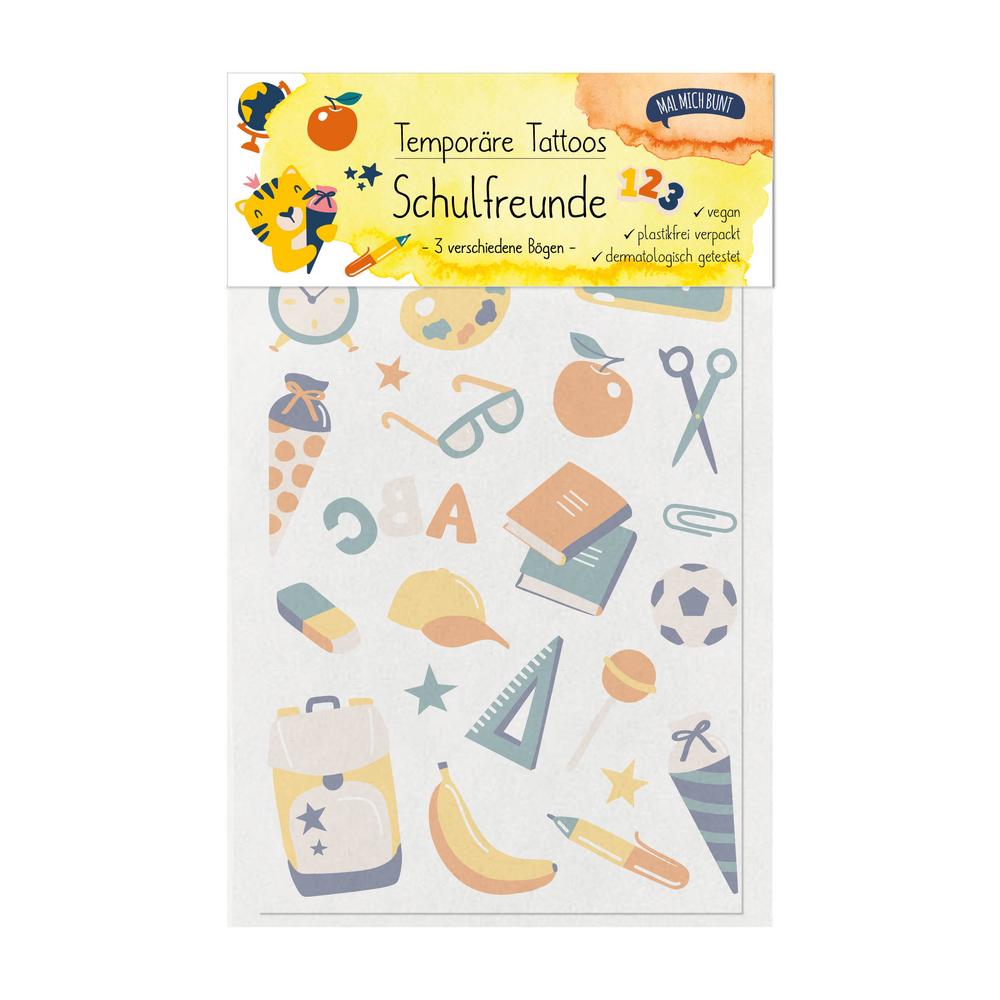 Temporäre Kindertattoos Schulfreunde nachhaltig 1 Stk