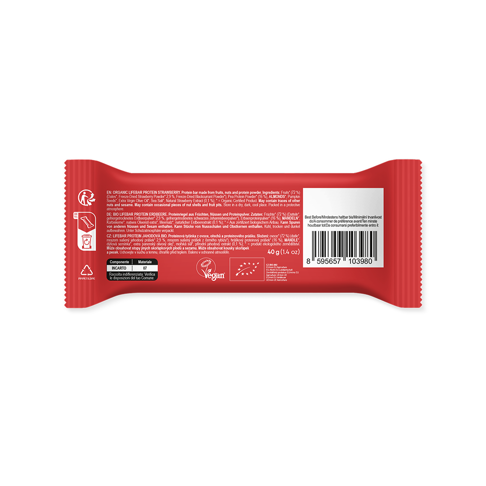 Lifebar Protein Strawberry Erdbeer-Früchteriegel 40 g