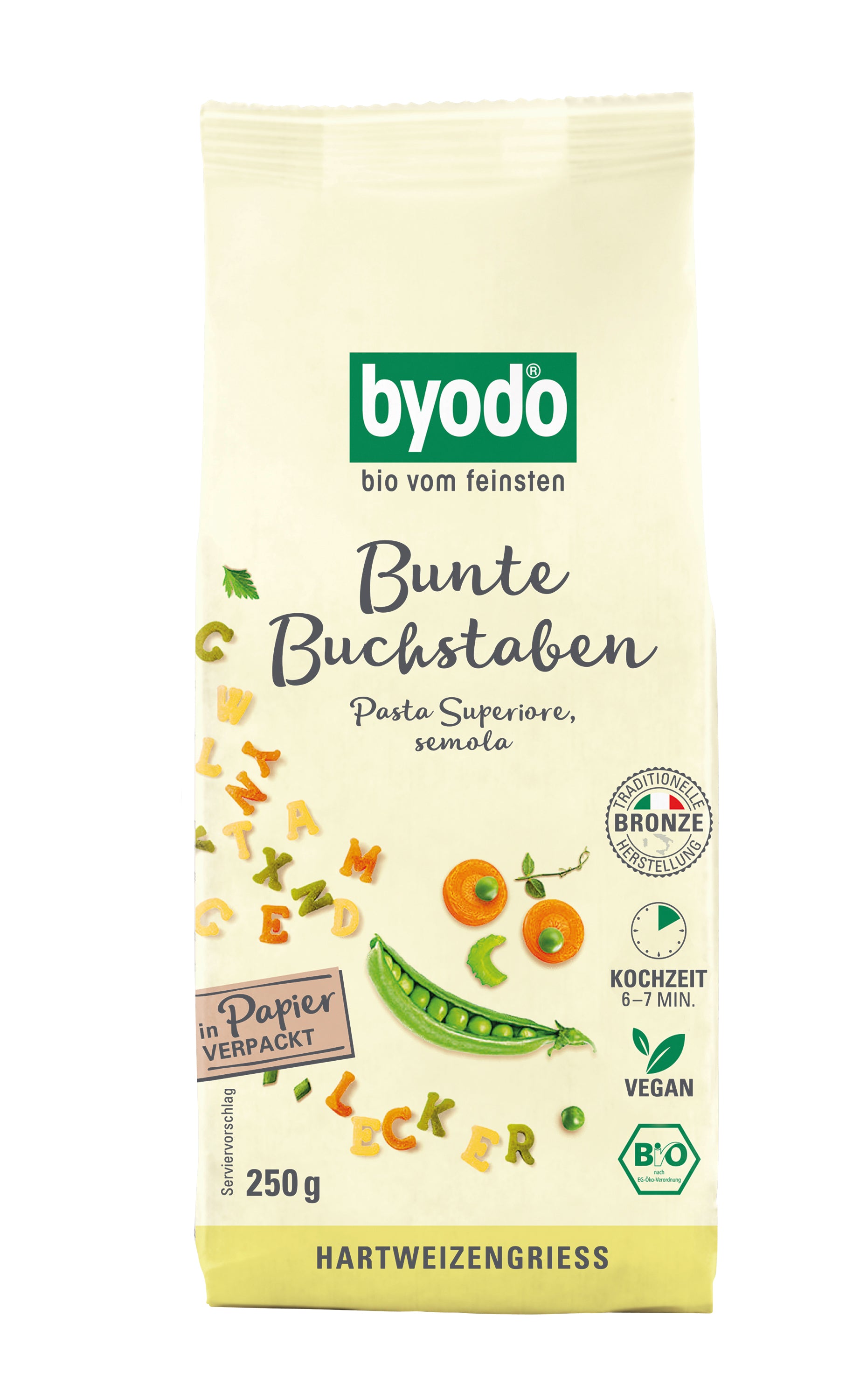 Buchstabennudeln bunt semola 250 g