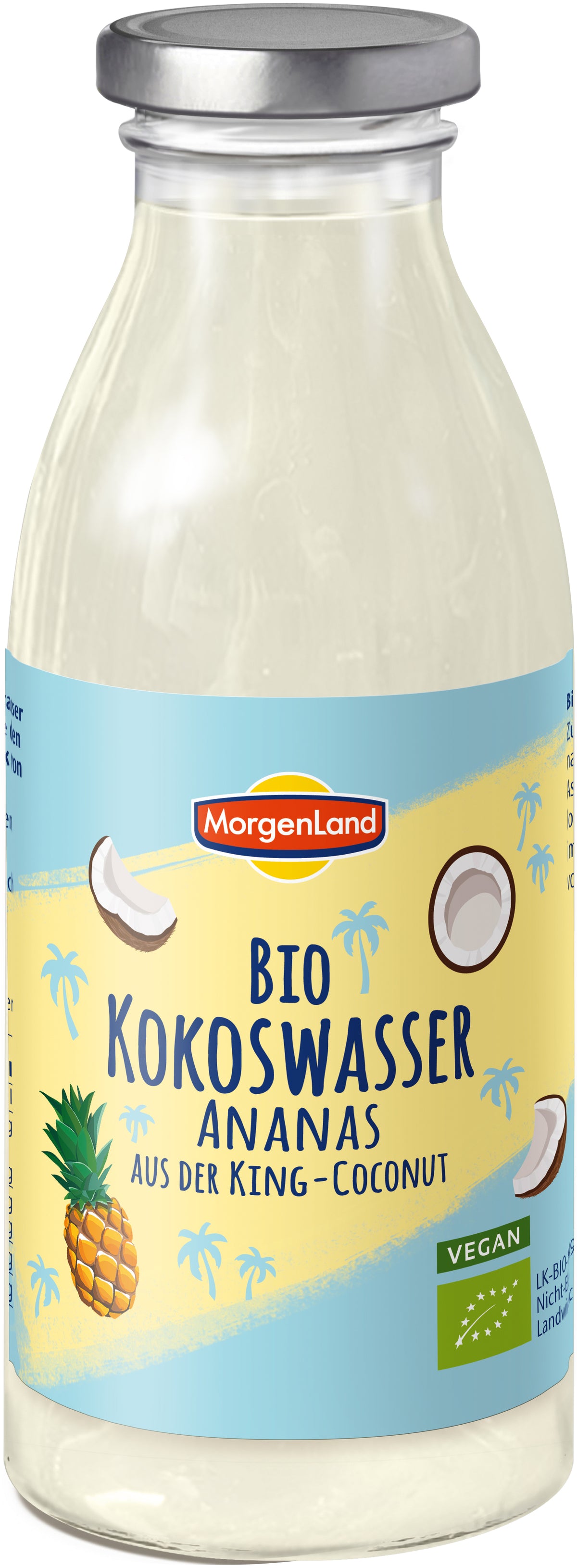 Kokoswasser Ananas aus der King-Coconut im Glas 350 ml