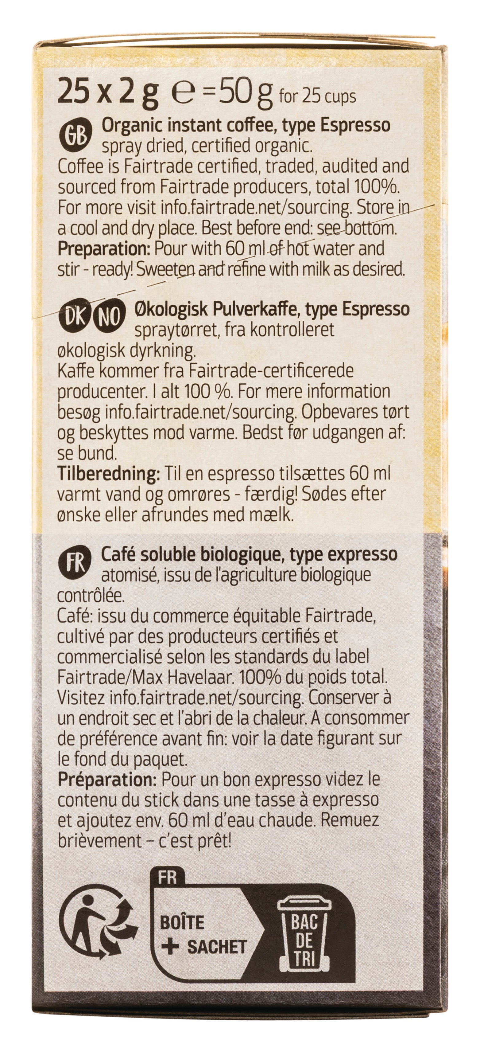 Espresso Sticks Bohnenkaffee instant 25x2 g