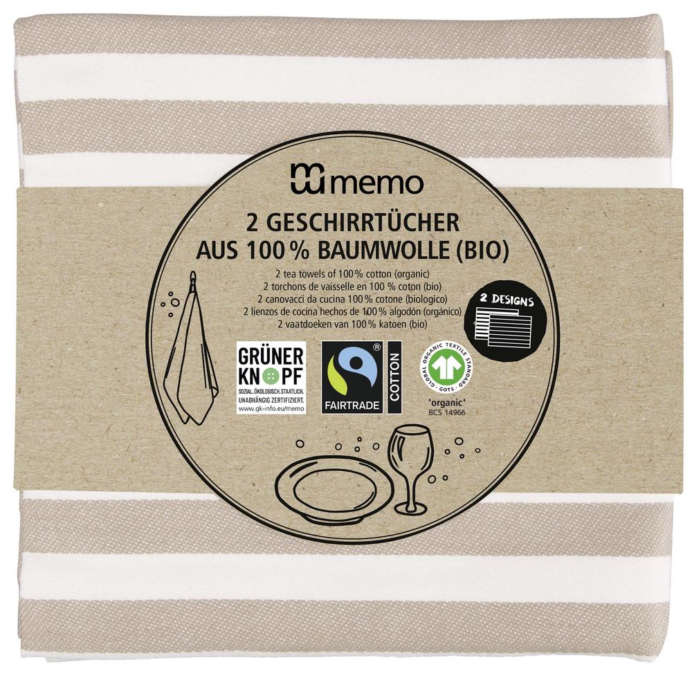 Geschirrtücher aus Bio-Baumwolle 50x70 cm 2 Stk