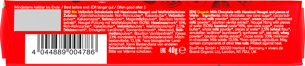 Wafer Praline Riegel 40 g