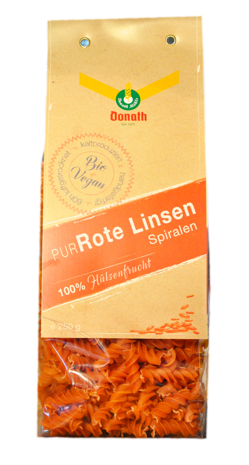 Rote Linsen-PUR Spiralen 250 g