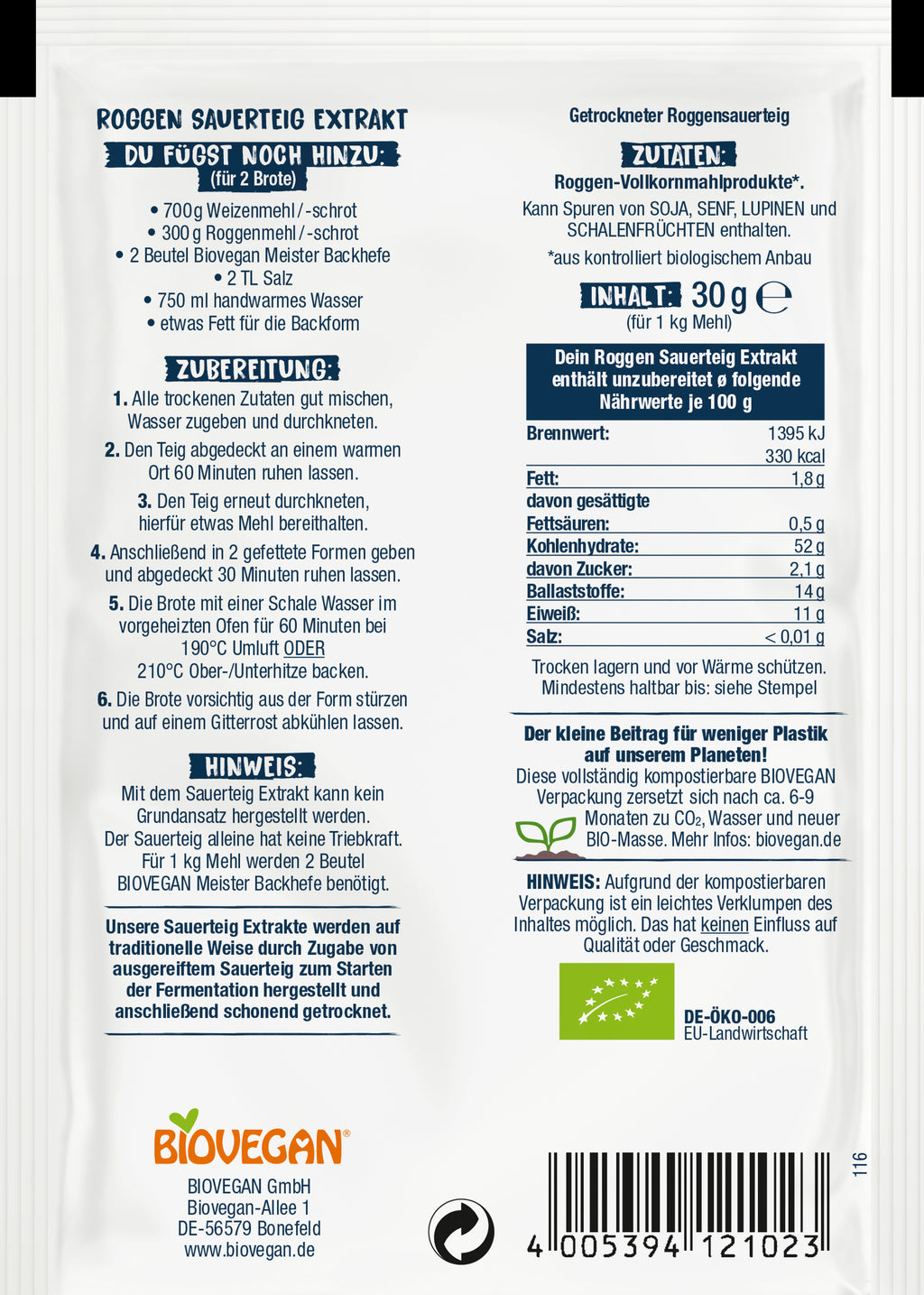Roggen-Sauerteig Extrakt 30 g