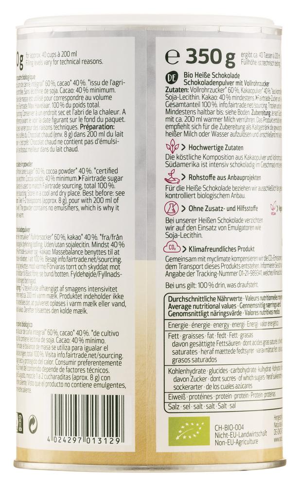 Heiße Schokolade Trinkschokolade 350 g
