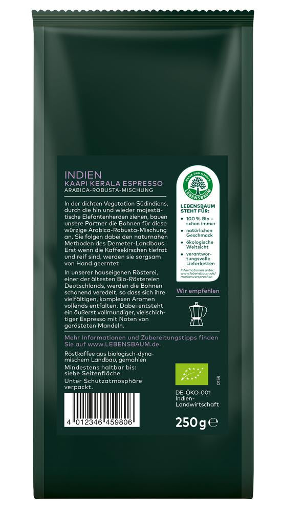 Indien Espresso Kaapi Kerala gemahlen demeter 250 g