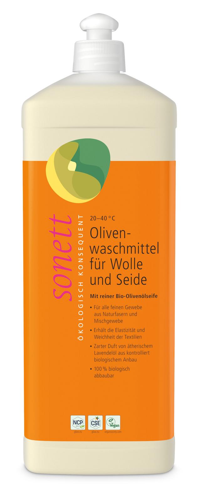 Olivenwaschmittel für Wolle & Seide 20–40 °C 1 l
