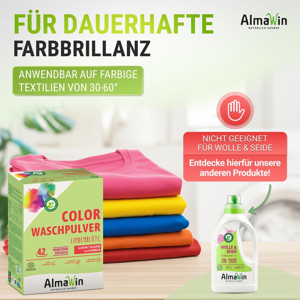 COLOR Waschpulver Lindenblüte 64 Waschgänge 2 kg