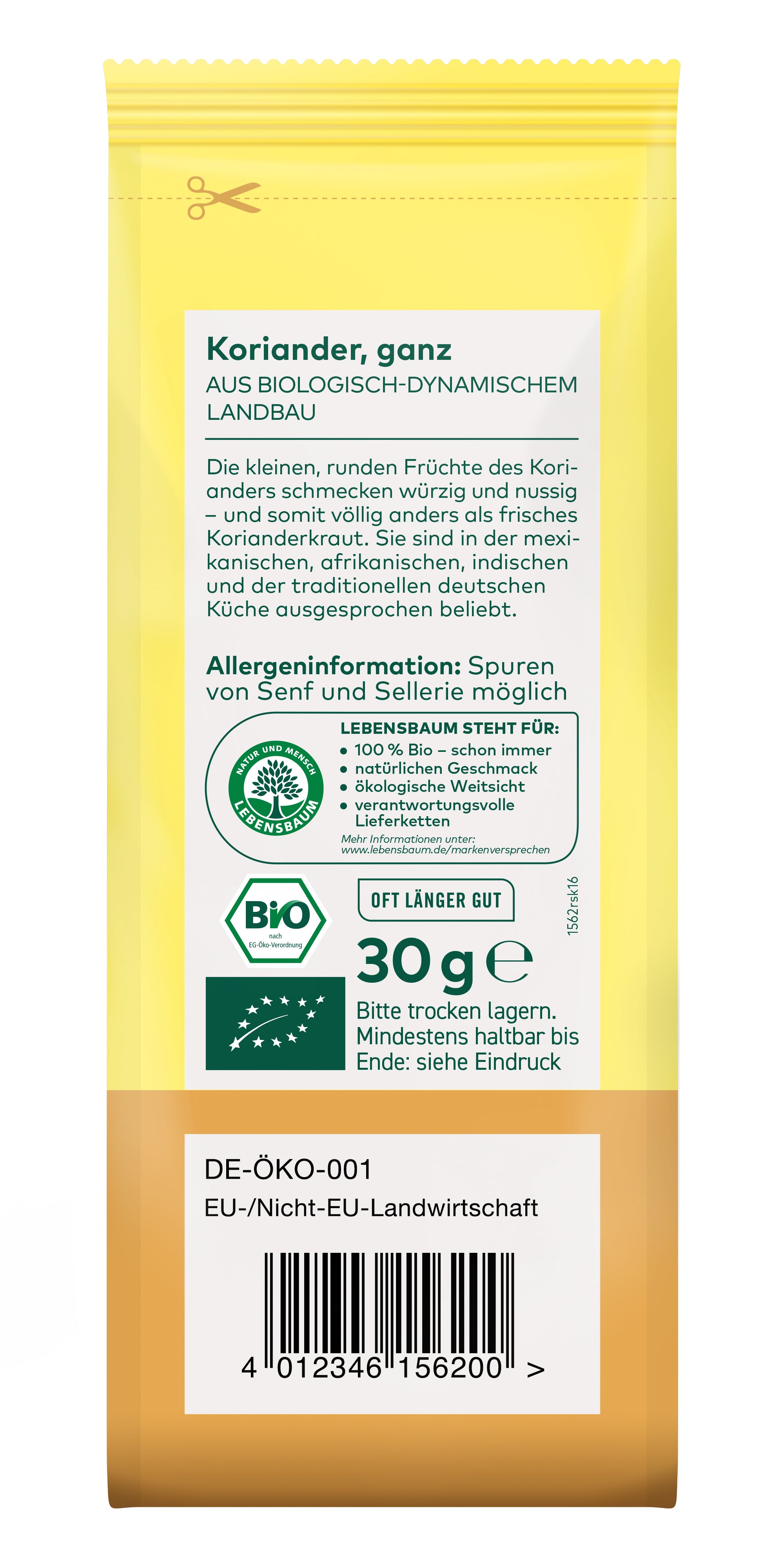 Koriander  ganz  demeter 30 g