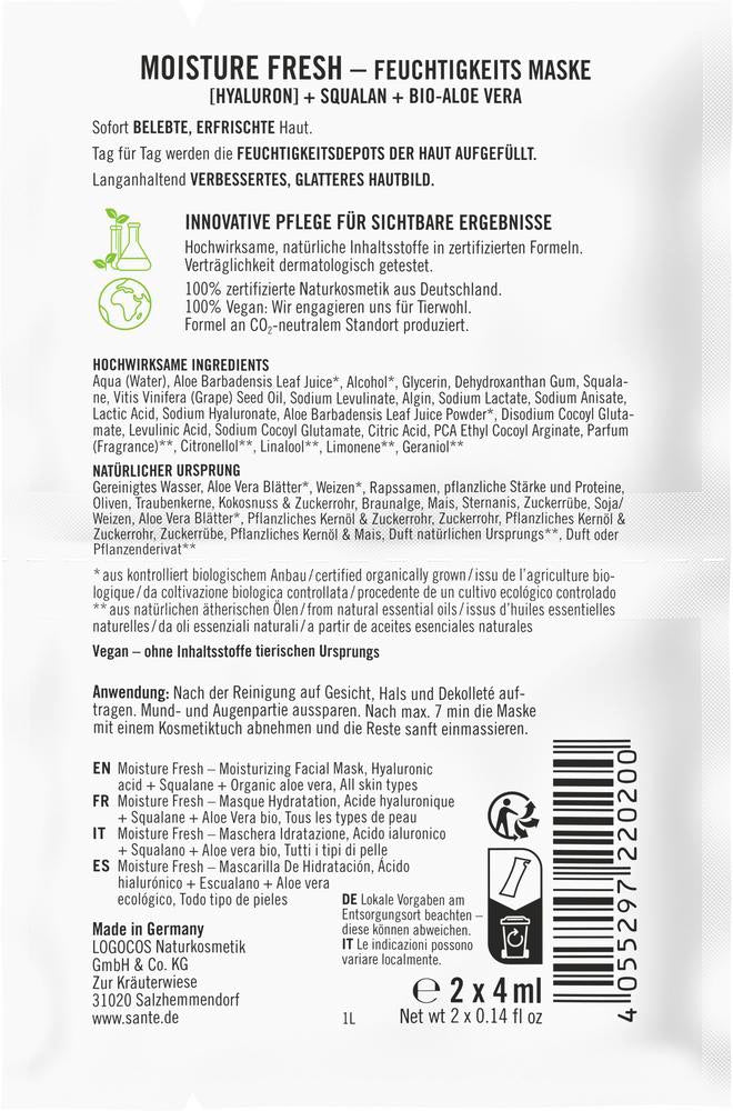 Moisture Fresh Feuchtigkeitsmaske Hyaluron Squalan 8 ml